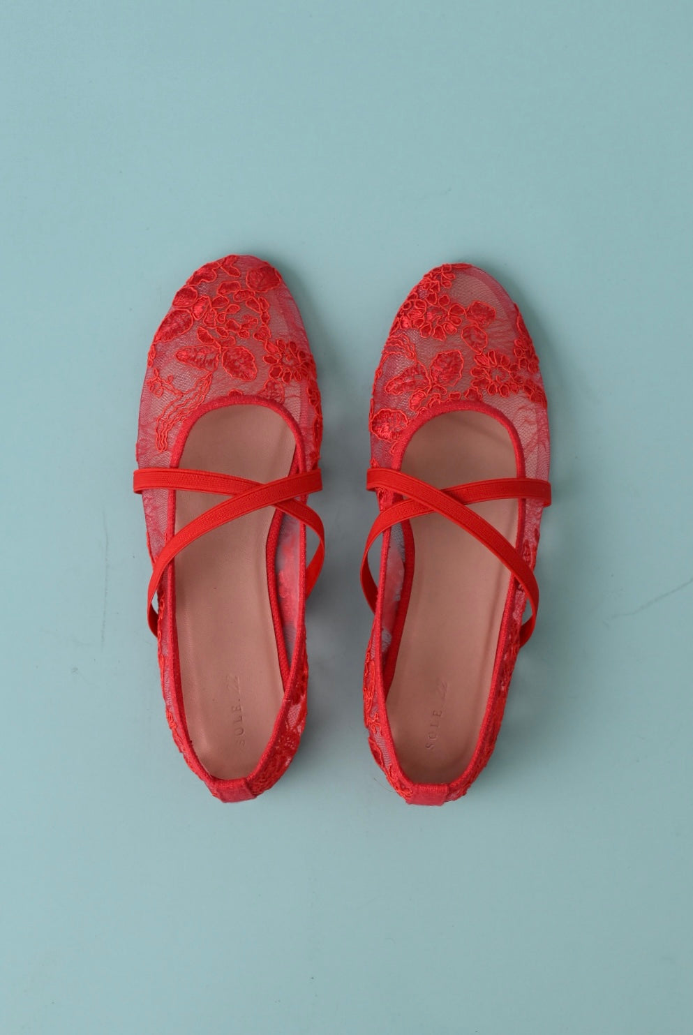 The Lattice Ballerina - Red Embriodery