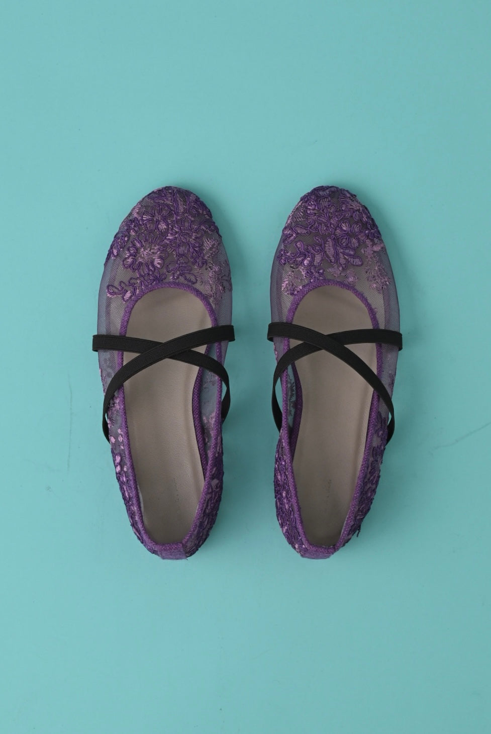 The Lattice Ballerina - Purple Embriodery