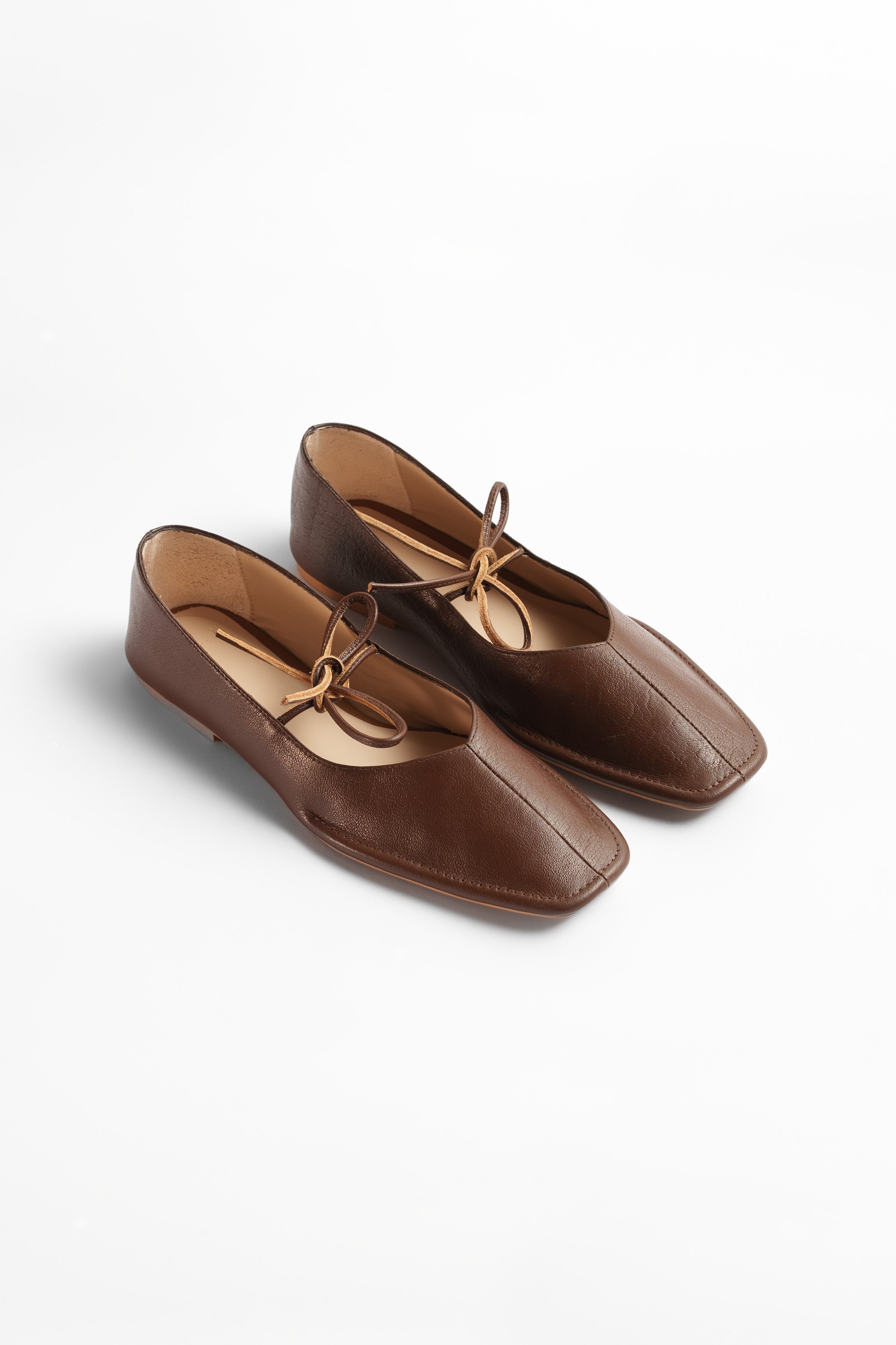 Quadra Brown Leather Ballet Flats