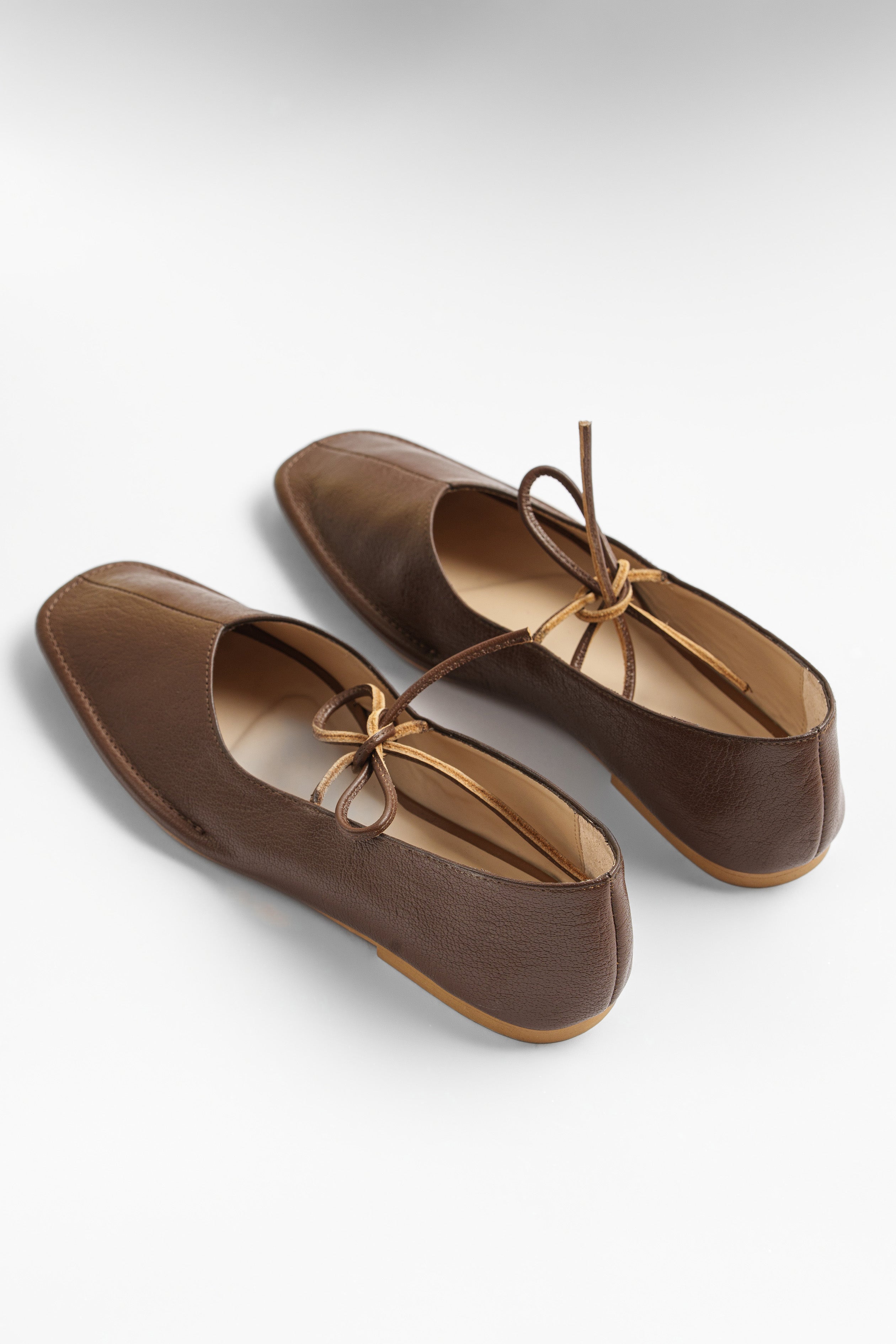 Quadra Brown Leather Ballet Flats