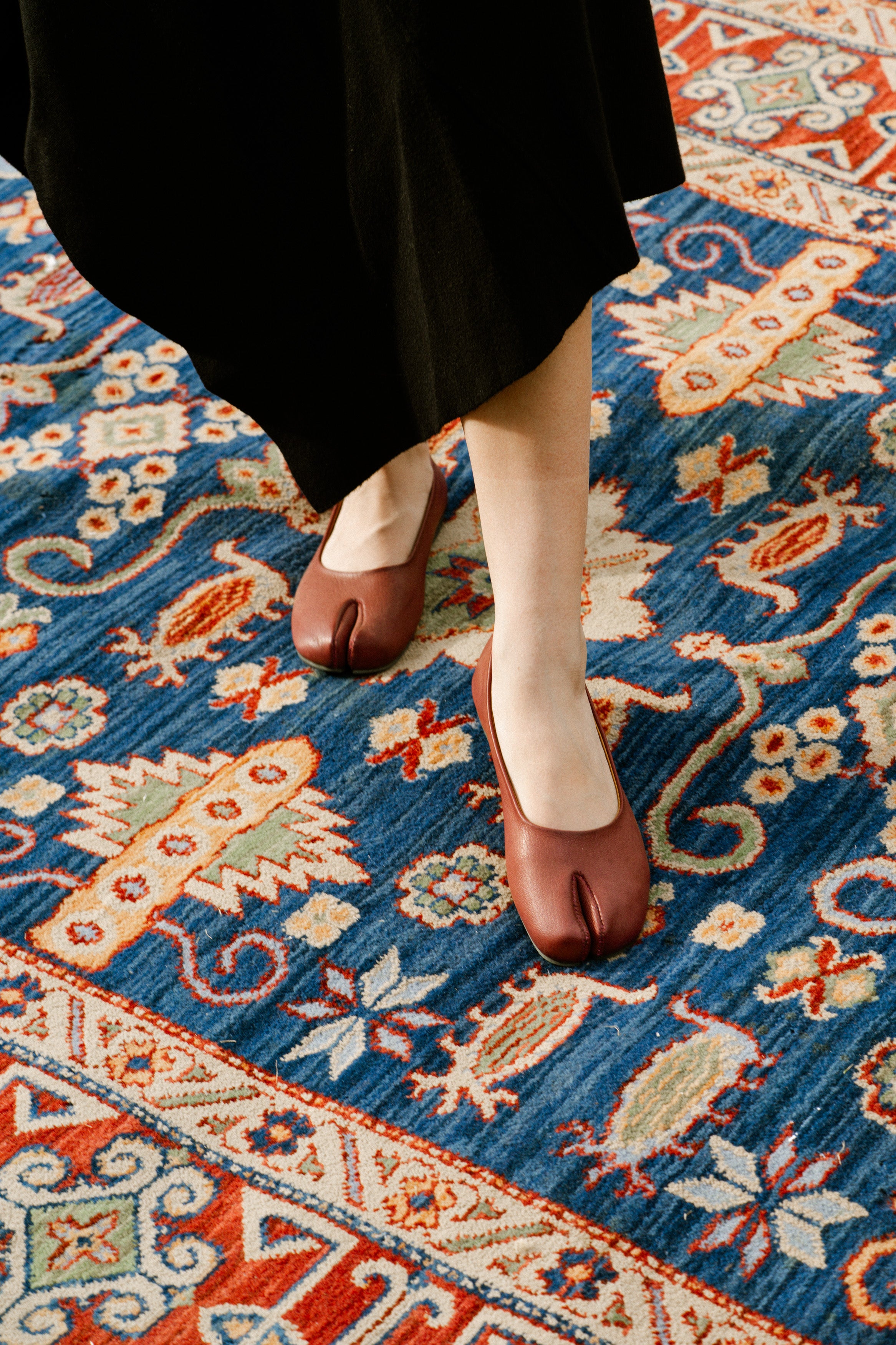 The Split - Burgundy Leather Flats