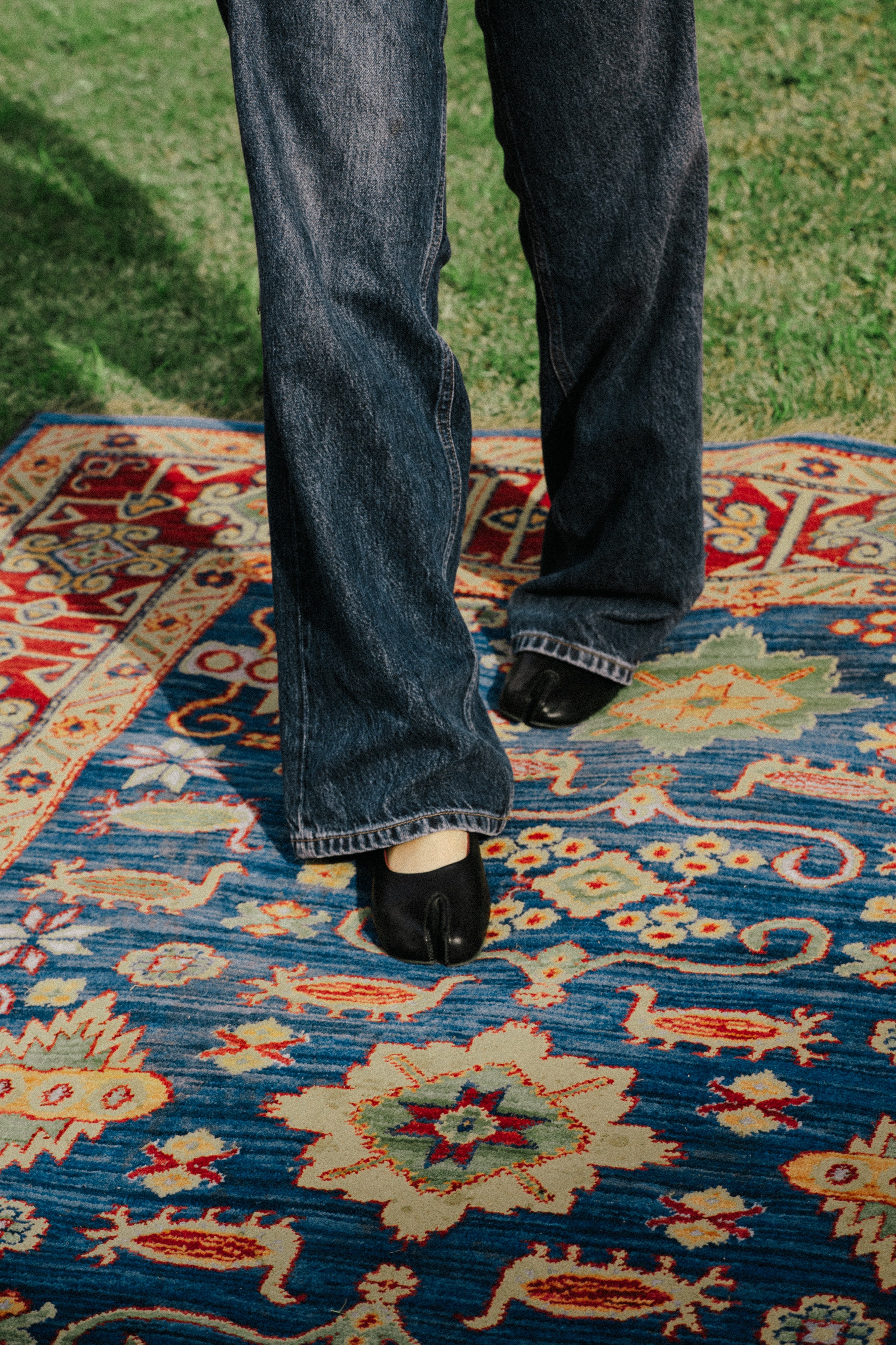 The Split - Black Leather Flats