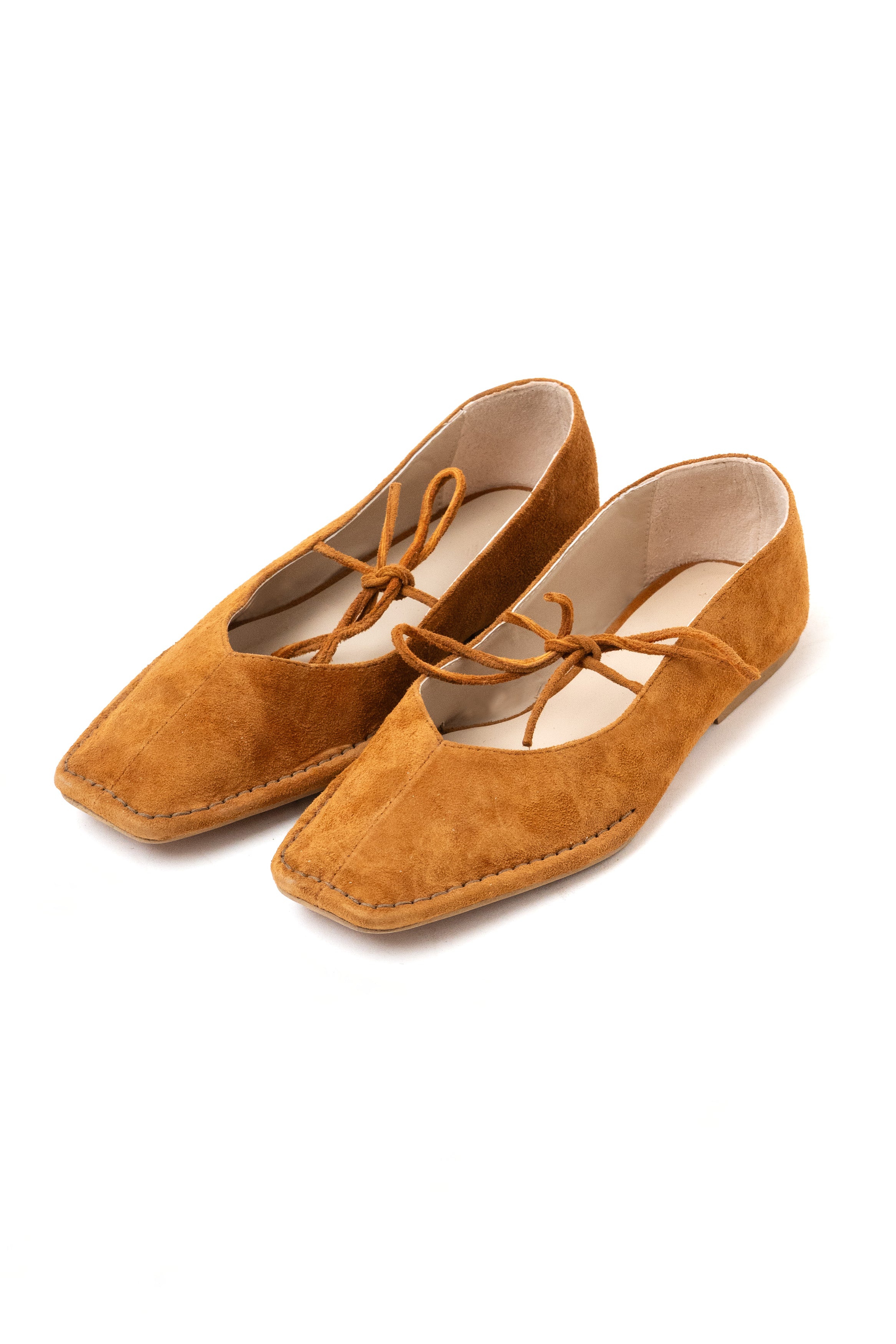 Quadra Mustard Suede Leather Ballet Flats