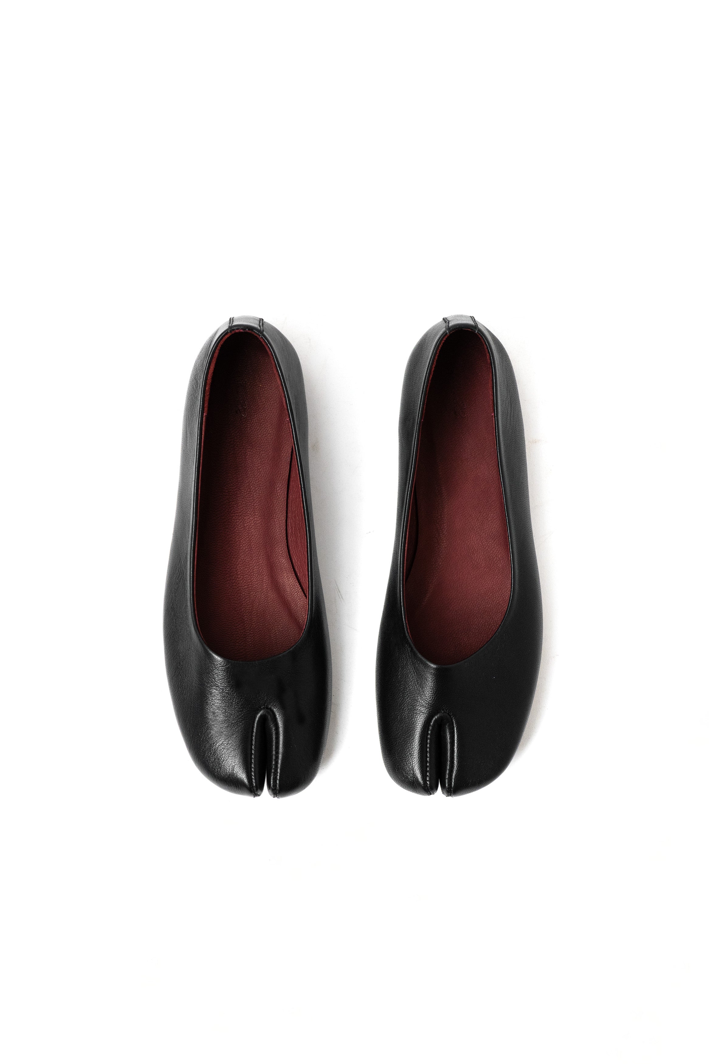The Split - Black Leather Flats